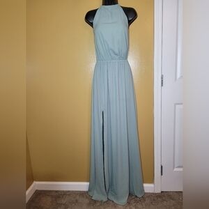 Show Me Your Mumu Sage Green Heather Halter Dress sz S MBM6-10 SS46